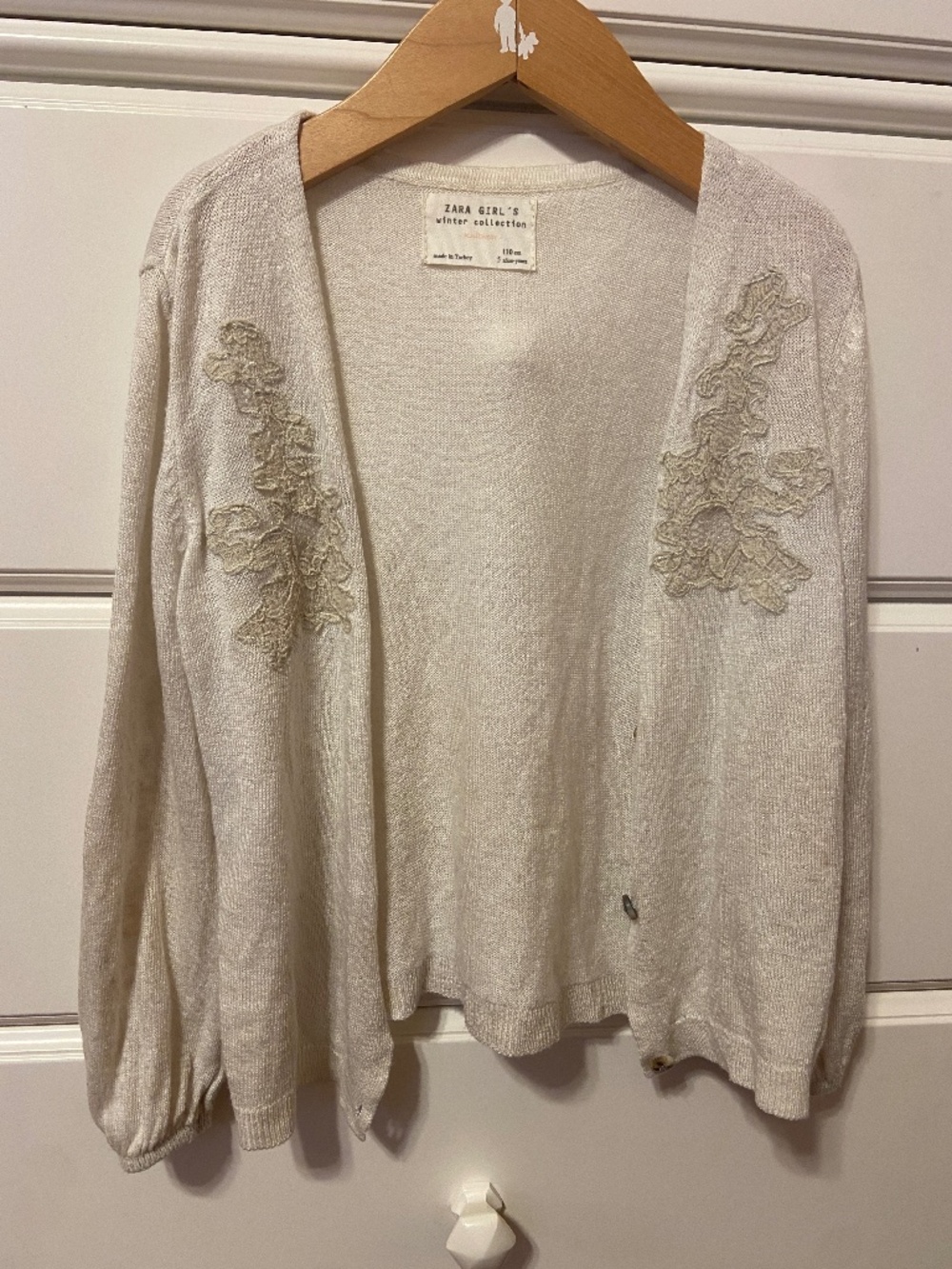 Girls cardigan Sweater 4-5 y o 110 cm beige earthy color casual